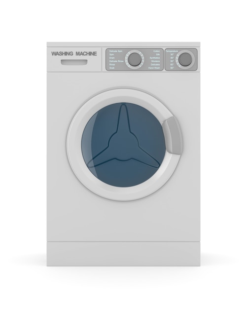 Photo washing machine isolated on white. 3d illustration