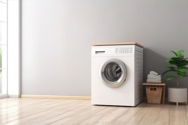 Washing machine in the laundry