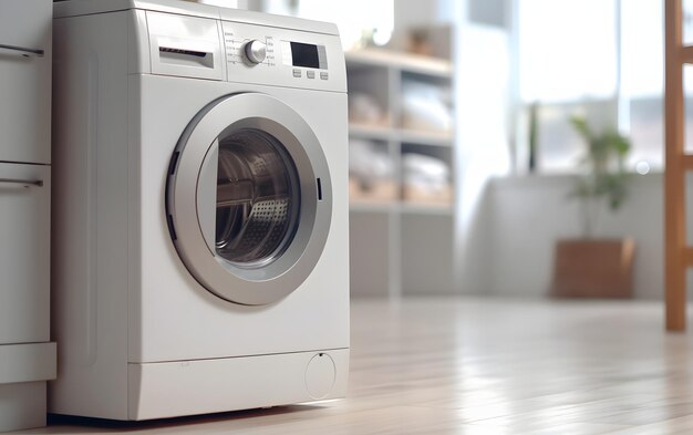 A washing machine with the door open on the top.