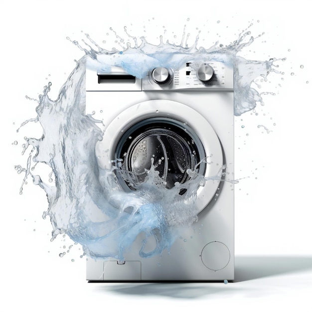 写真 白い背景に水が散らばっている洗機