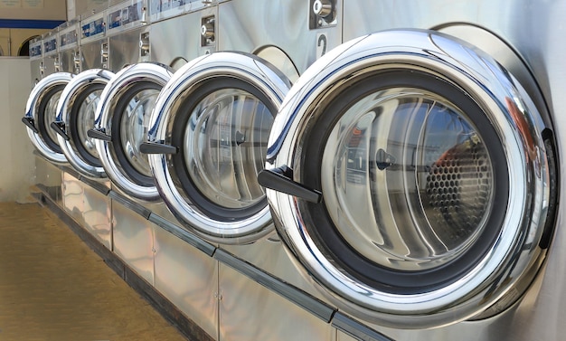 Washing machines at laundromat