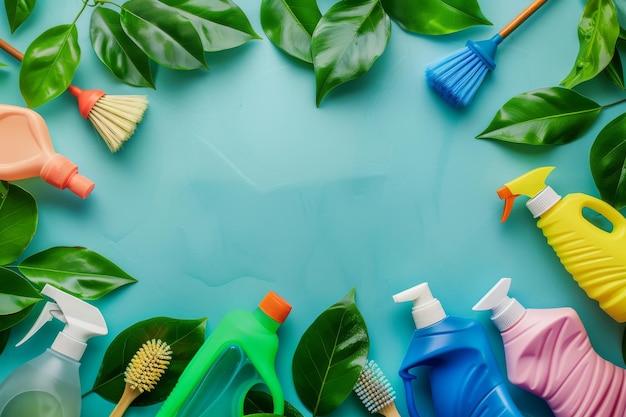 Washing Spray Bottles Amidst Spring Foliage