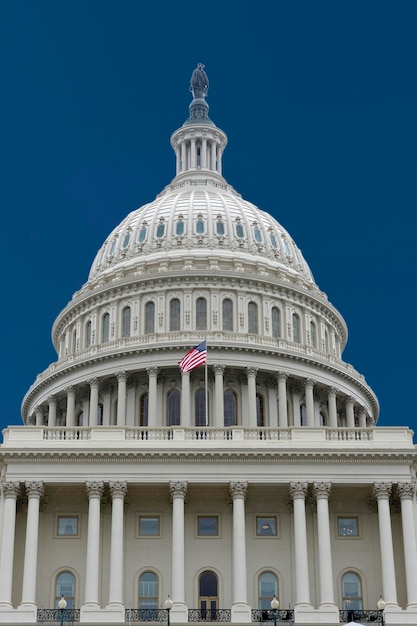 Washington DC Capital on deep blue sky background