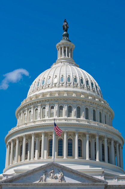 Washington DC Capital on deep blue sky background