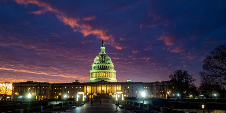 Washington DC in night sky Capitol Building in night Washington city Capitol United States Capital USA landmark Washington DC Night Washington city
