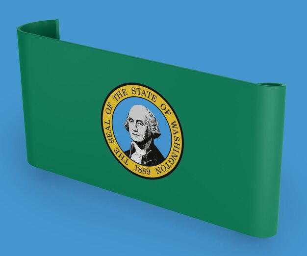 Photo washington flag ribbon banner