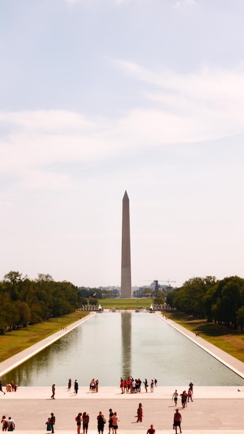 Washington monument against sky