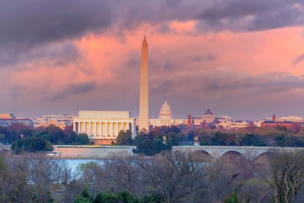 Washington Monument During The Cherry Blossom Festival Washington Dc