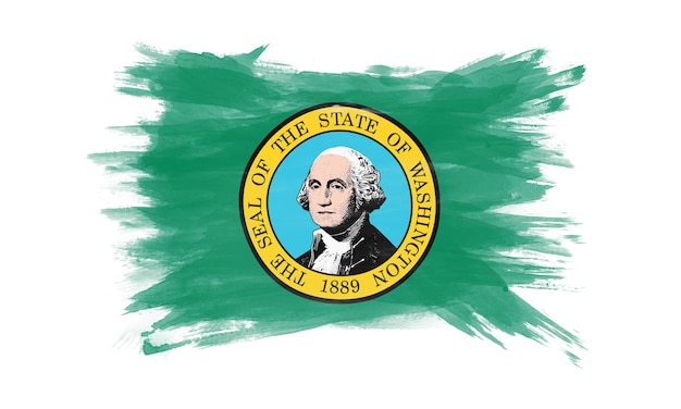 Washington state flag brush stroke, Washington flag background