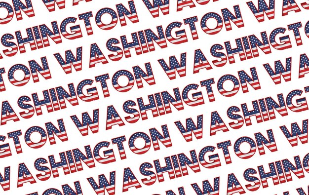 Washington usa state stars and stripes background d rendering