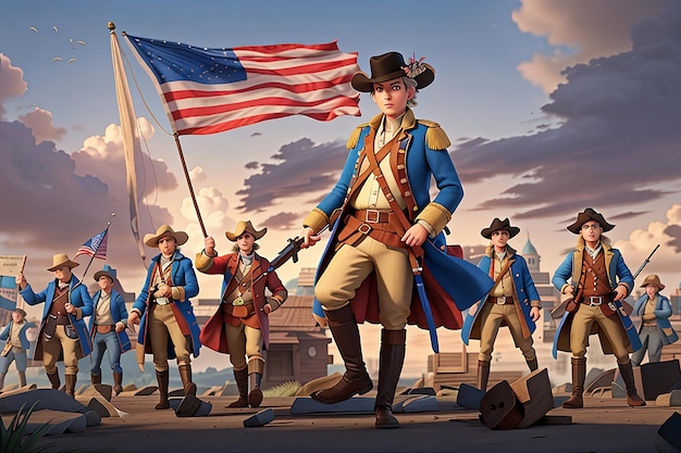 WashingtonJeffersonModern Revolution against AI Oppression with Futuristic Warfare for Independence