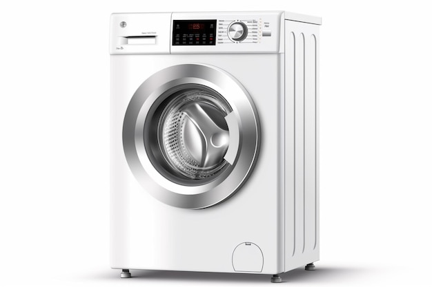 Wasmachine Volautomatische wasmachine geïsoleerd op wit 3D-rendering