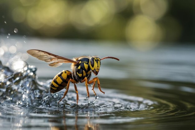 Foto le vespe bevono acqua