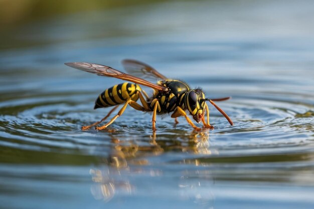 Foto le vespe bevono acqua