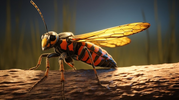 Wasp insect on an object Generated AI photo