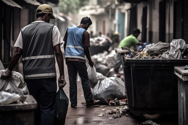 waste collectors tackle overflowing bins The essence of efficient waste management