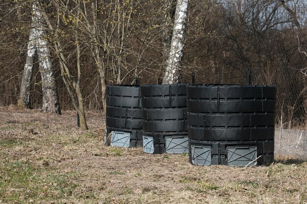 Waste containers with organic biodegradable food waste