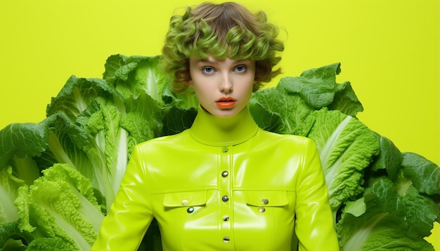 Wat als veganisten de echte zuurgroene kleur in de jaren 80-stijl zouden zijn?