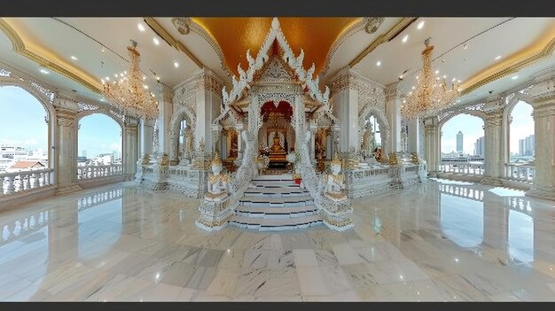 Photo wat benchamabophit bangkok marble temple renowned for its tranquil peaceful sanctuary