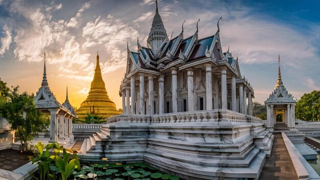 Photo wat benchamabophit or marble temple in bangkok thailand