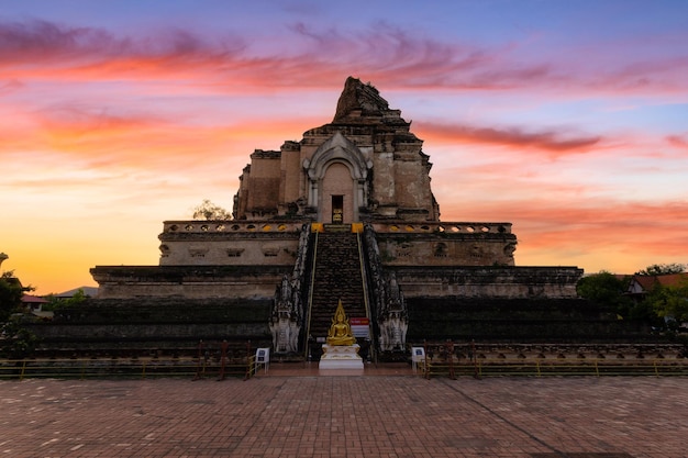 Wat Chedi Luang is a beautiful old temple in Chiang Mai, Chiag Mai Province, Thailand