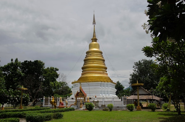 Wat Chonprathan Rangsan for thai people visit and praying respect Gilded Buddha image at Pha Sam Ngao districts on July 18 2017 in Tak Thailand