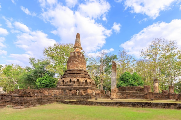 Wat Phra Kaeo-tempel in Kamphaeng Phet Historical Park UNESCO-werelderfgoed