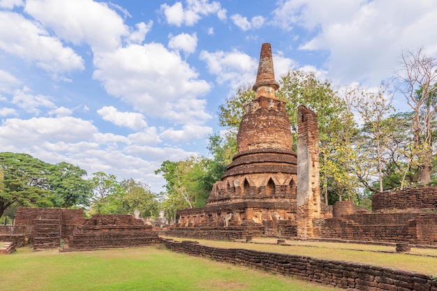 Wat Phra Kaeo-tempel in Kamphaeng Phet Historical Park UNESCO-werelderfgoed