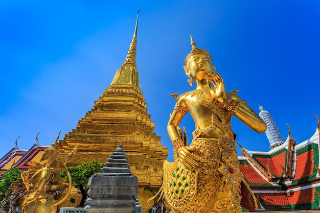 Wat Phra Kaeo Temple of the Emerald Buddha the famous place and landmark in Bangkok Thailand