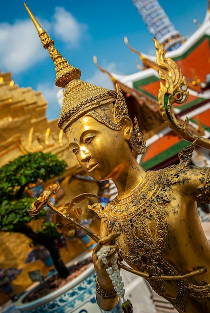 Wat Phra Kaeo, Temple of the Emerald Buddha and the home of the Thai King. Wat Phra Kaeo is one of Bangkok's most famous tourist sites and it was built in 1782 at Bangkok, Thailand.