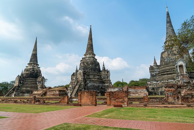 Wat Phra Sri Sanphet Temple in the precinct of Sukhothai Historical Park, a UNESCO World Heritage Site in Ayutthaya, Thailand