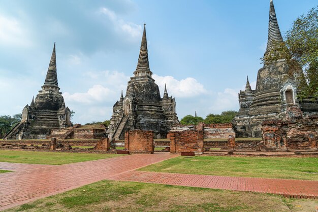 Wat Phra Sri Sanphet Temple in the precinct of Sukhothai Historical Park, a UNESCO World Heritage Site in Ayutthaya, Thailand