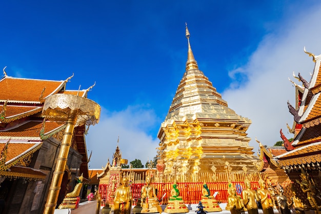 Wat Phra That Doi Suthep is a Theravada buddhist temple near Chiang Mai, Thailand