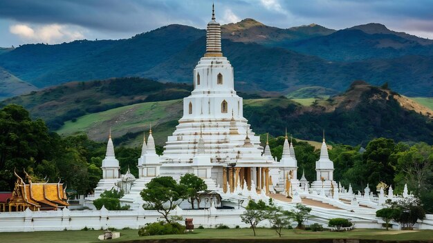 Photo wat rong khun temple white temple in chiang rai thailand