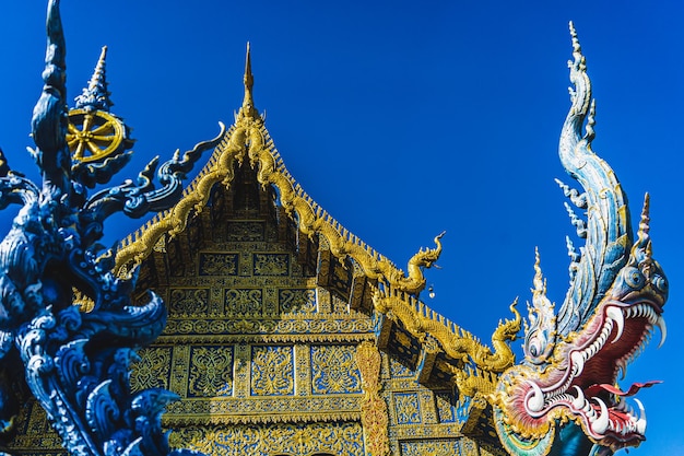 Wat Rong Suea Ten  Blue Temple Chiang Rai Thailand