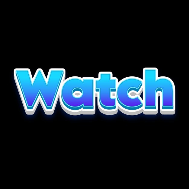 Watch typography 3d design cute text word cool background photo jpg