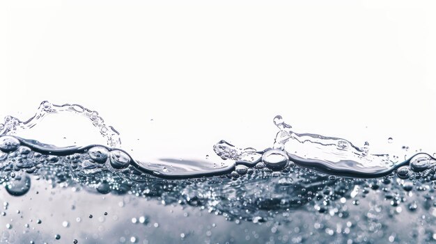 Photo water and air bubbles over white background water and air bubbles over white background