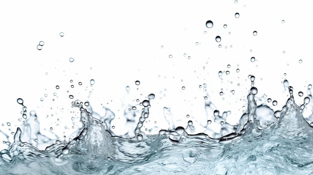 Water and air bubbles over white background