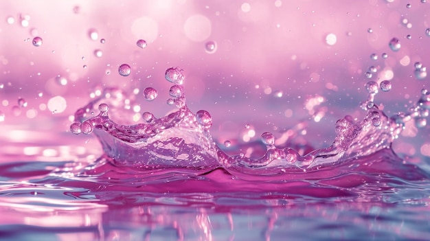 Photo water background splash peach and pink colours