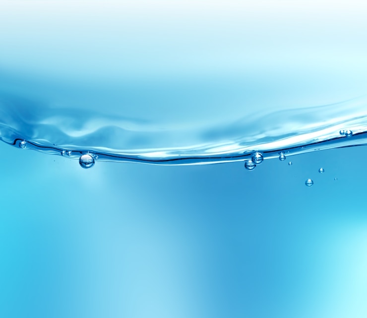 Photo water background with air bubbles