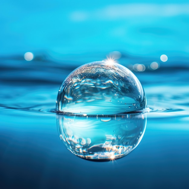 A water ball that has the word bubble on it