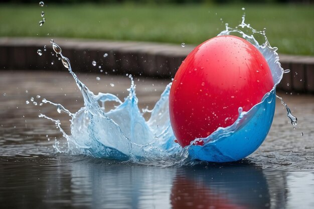 Foto spruzzo di palloncino d'acqua