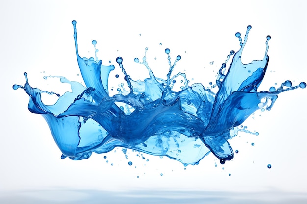 Water blue splashes on white background