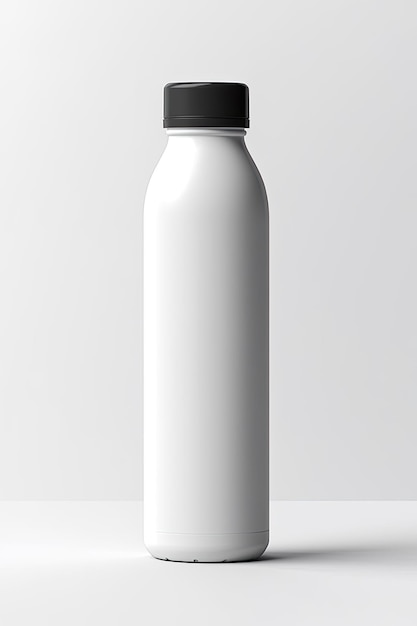 Water Botel Mockup White with shades white background AI Generated