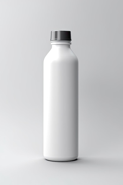Water Botel Mockup Wit met tinten witte achtergrond AI gegenereerd