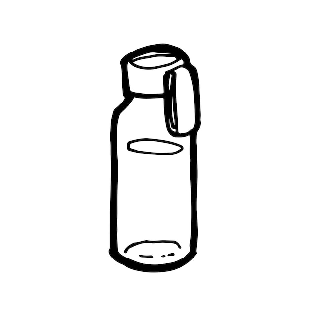 Water bottle a digital art of transparent plastic drink bottle hand drawn icon illustration isolate