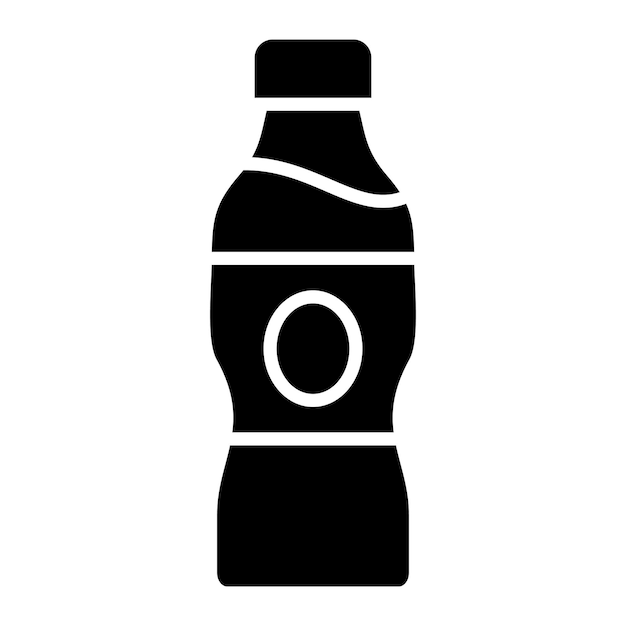 Water Bottle Glyph Solid Black Illustration