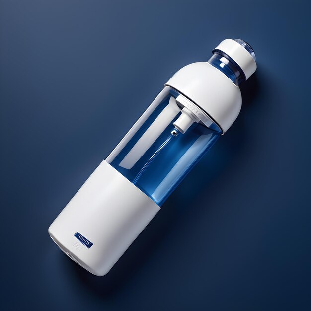 Water bottle isolated on blue background