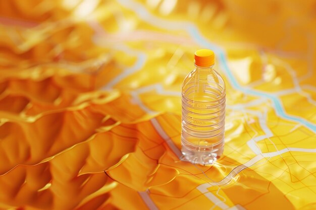 Water Bottle and Jogging Route a water bottle placed on a jogging route map