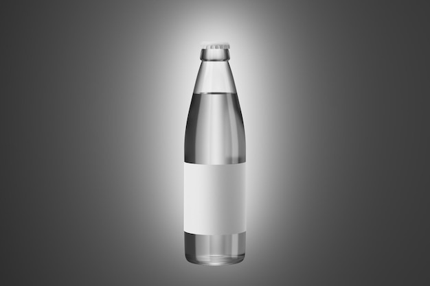 Water bottle mockup on a gray background 3d render